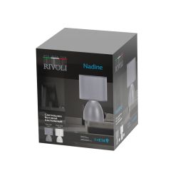 Настольная лампа Rivoli Nadine 7042-501 1 * Е14 40 Вт керамика серая с абажуром | Rivoli