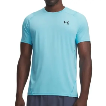 Мужская теннисная футболка Under Armour HeatGear Fitted Short Sleeve - fresco blue/black