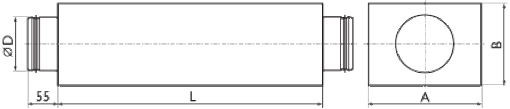 Provent KS 125/900 шумоглушитель прямоугольный