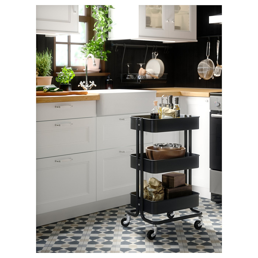 IKEA RÅSKOG  (ИКЕА РОСКОГ)  -  Тележка - чёрная 35x45x77 см