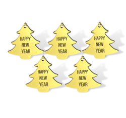 Бирка "Ёлочка" Happy New Year  (4см) 5шт акрил