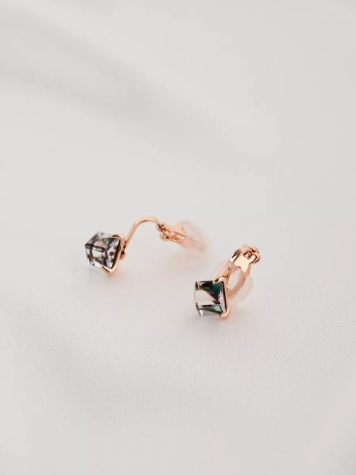 Клипсы Миражи с фиолетовыми кристаллами Swarovski