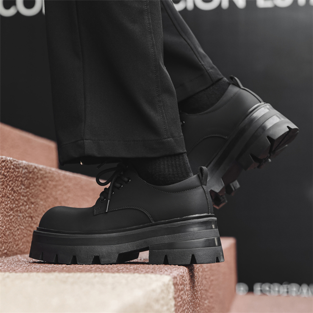 V05 Casual Leather Shoes Men"s Low top Black