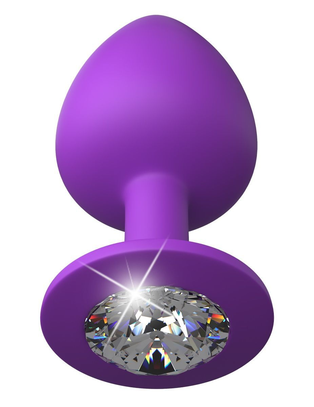 Фиолетовая анальная пробка со стразом Her Little Gem Large Plug - 9,5 см. (Цвет: фиолетовый)