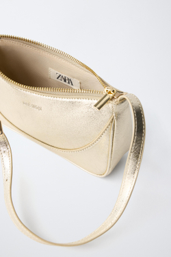 ZARA МЕТАЛЛИЗИРОВАННАЯ СУМКА, ЗОЛОТИСТЫЙ