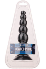 Чёрная анальная пробка-ёлочка MENZSTUFF BEADED PROBE - 16,5 см. (Цвет: черный)