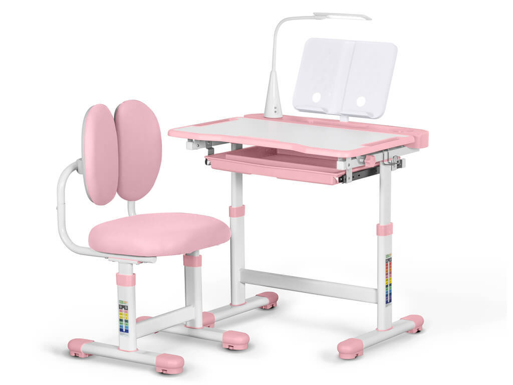 Комплект растущей детской мебели Mealux EVO BD-20 парта + стул + выдвижной ящик + светильник + подставка