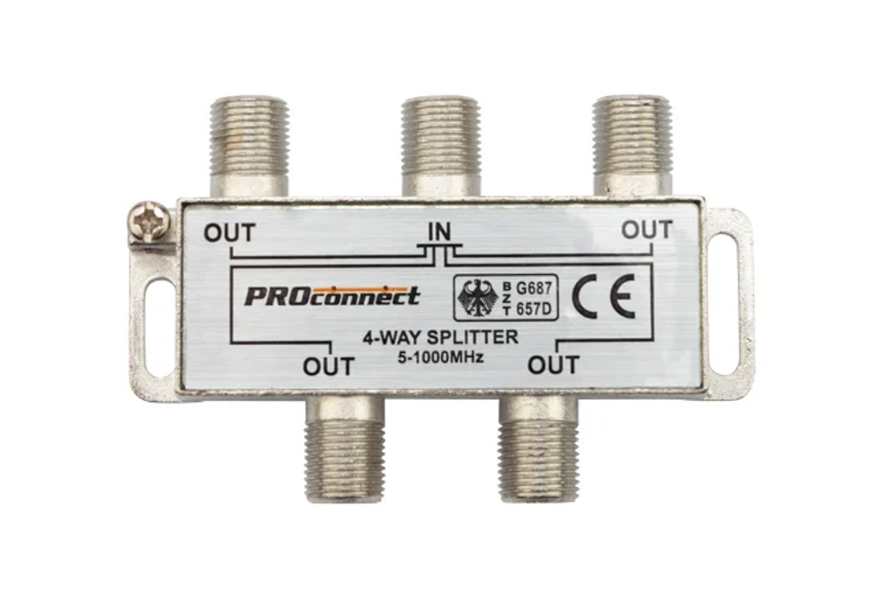 Делитель на 4TV F разъём 5-1000 МГц PROCONNECT (05-6023)