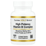 California Gold Nutrition, высокоэффективный комплекс витаминов группы B с метилфолатом и метилом B12, 30 растительных капсул