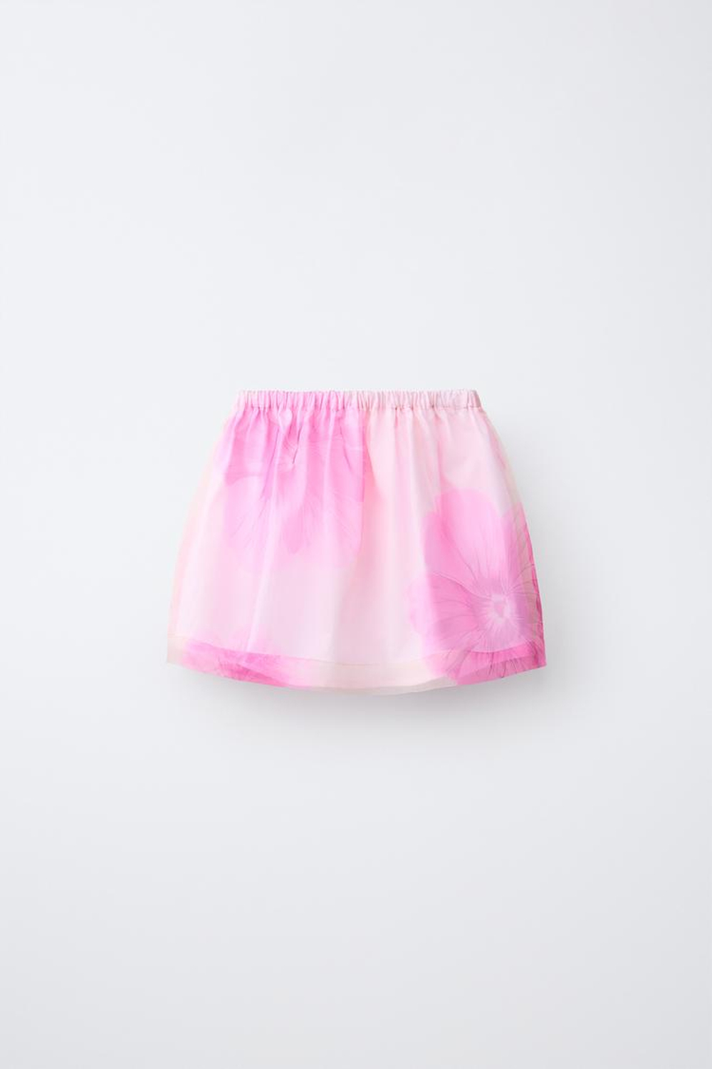 ZARA ЮБКА ИЗ ОРГАНЗЫ С ЦВЕТОЧНЫМ ПРИНТОМ, РОЗОВЫЙ
