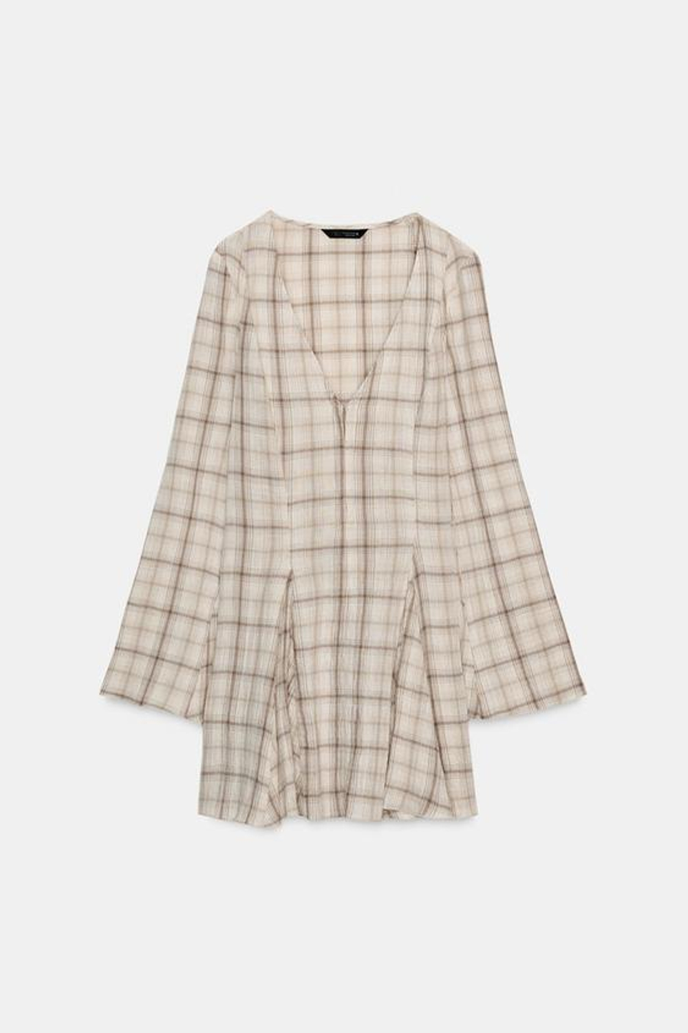 Клетчатое короткое платье- ZARA