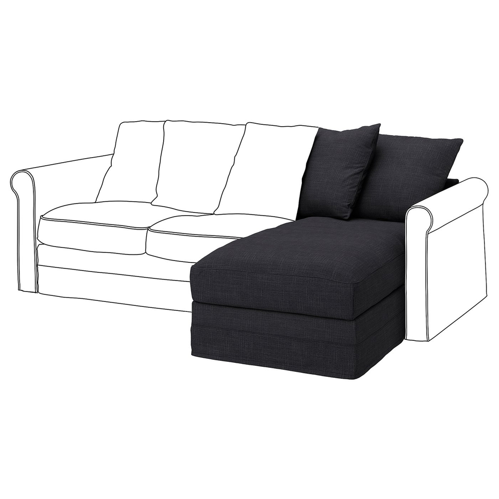 IKEA GRÖNLID  (ИКЕА ГРЁНЛИД)  -  Чехол на секцию шезлонга - Хилларед антрацит