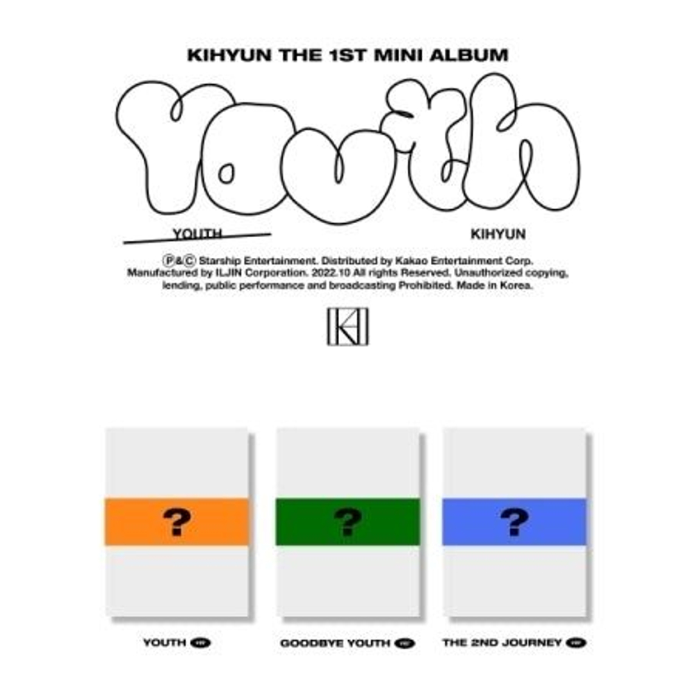 Альбом KIHYUN - YOUTH 1st Mini Album 3 Version SET