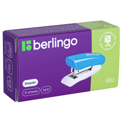 Мини-степлер №10 Berlingo "Blitz" до 10л., пластиковый корпус, розовый
