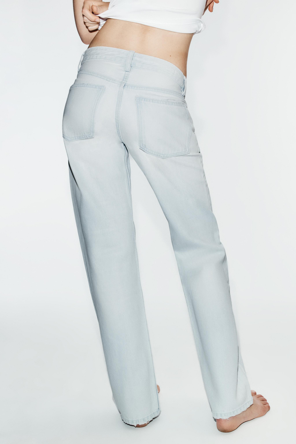 ДЖИНСЫ TRF WIDE-LEG С НИЗКОЙ ПОСАДКОЙ — ZARA