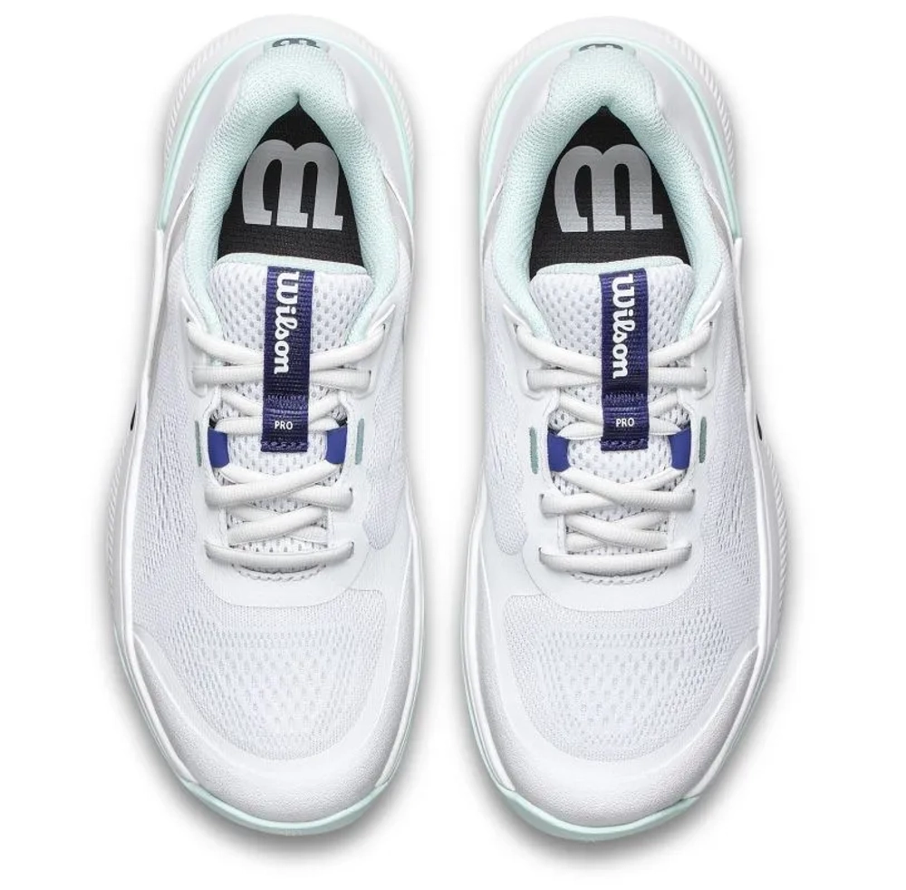 Детские теннисные кроссовки Wilson Intrigue Pro JR - white/bay/skip blue