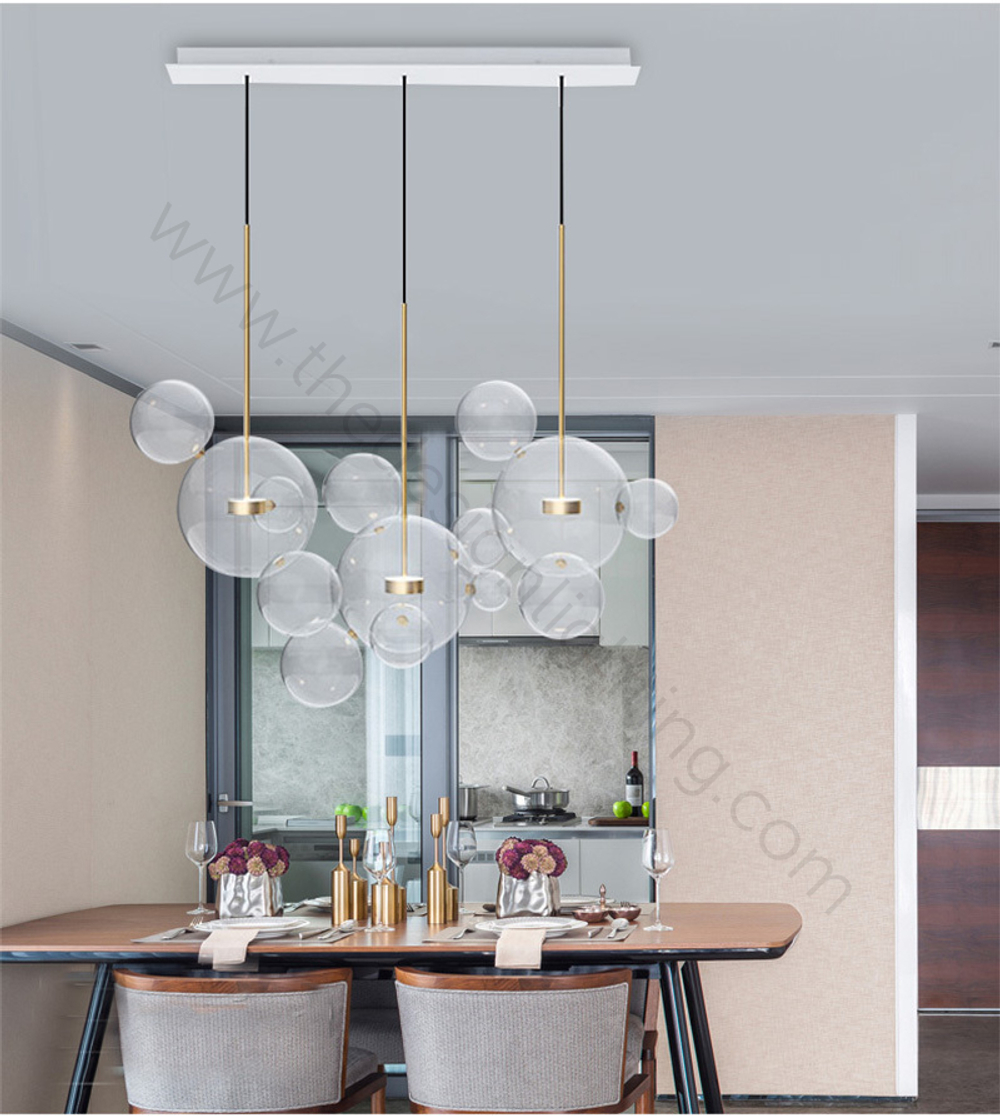 Pendant design lamp   Bolle by Giopato & Coombes (3 lampshade ,  прямоугольное mount)