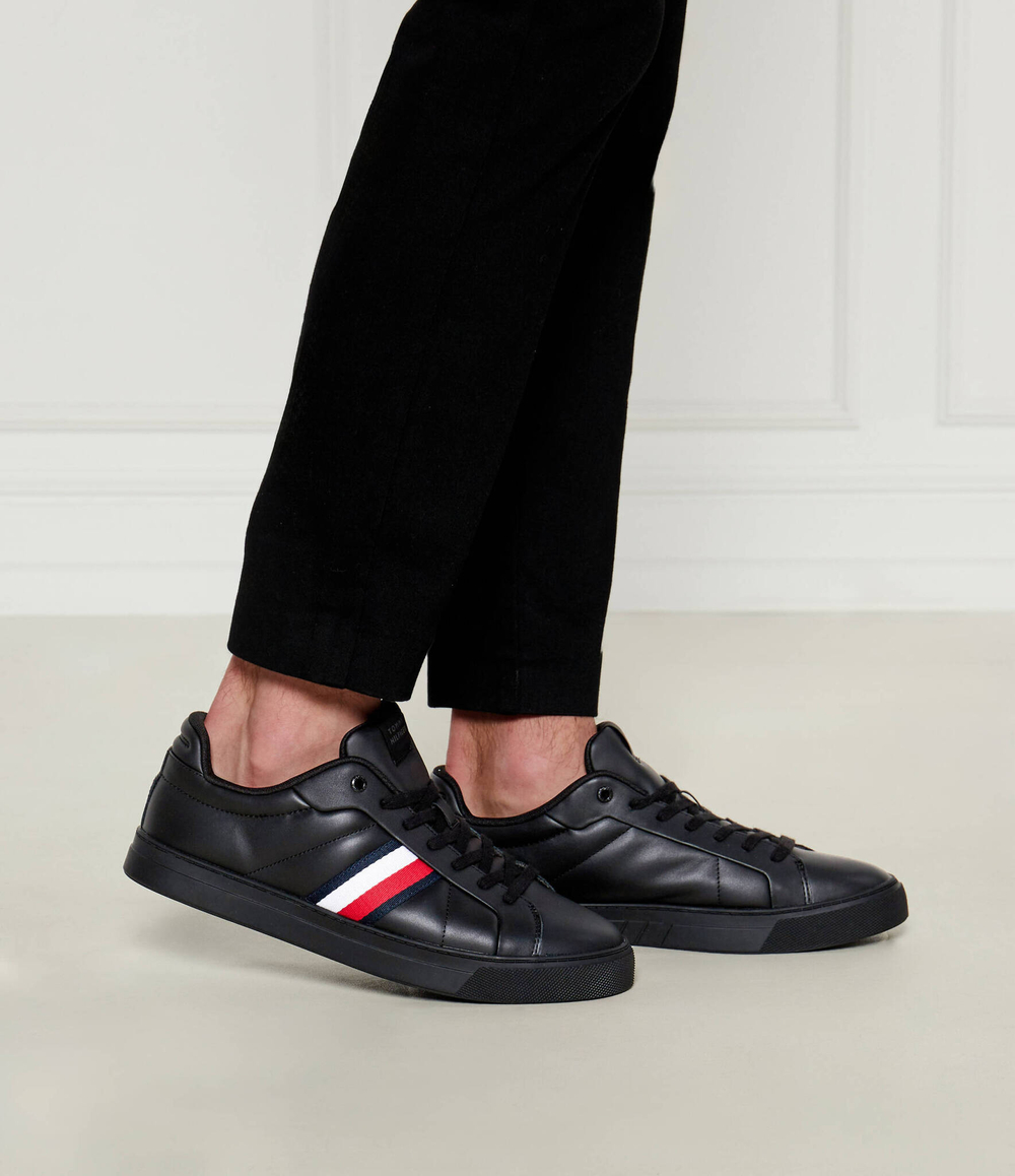 Кожаные кроссовки icon court Tommy Hilfiger - черный(FM0FM05163)