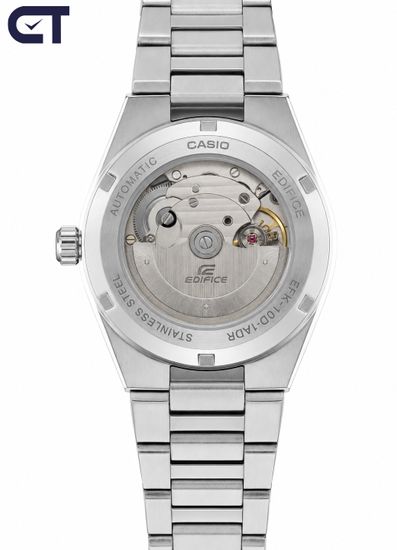 CASIO EFK-110D-1ADR EDIFICE мужские наручные часы — автоматическая модель с чёрным текстурированным циферблатом и сапфировым стеклом