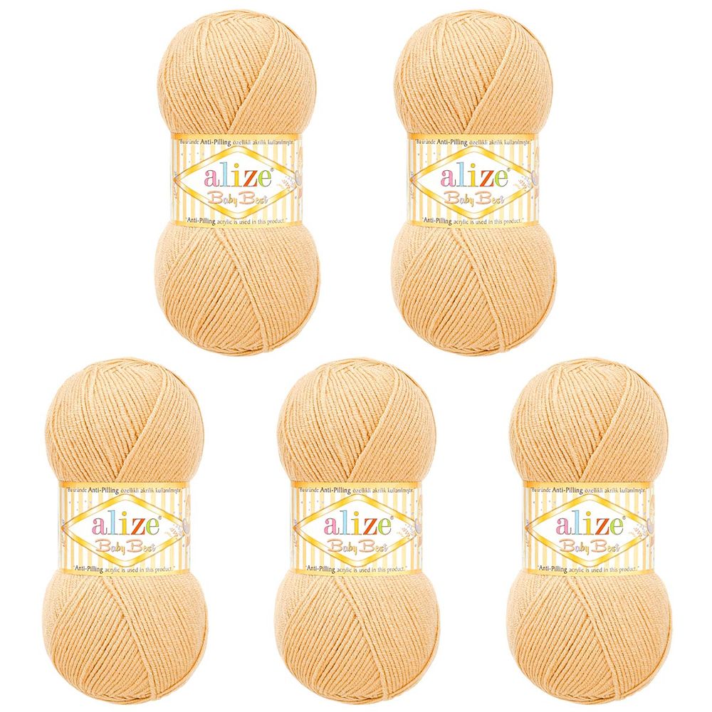 Пряжа Alize (Ализе) Baby Best / уп.5 мот. по 100 г, 240м, 310 шампань A