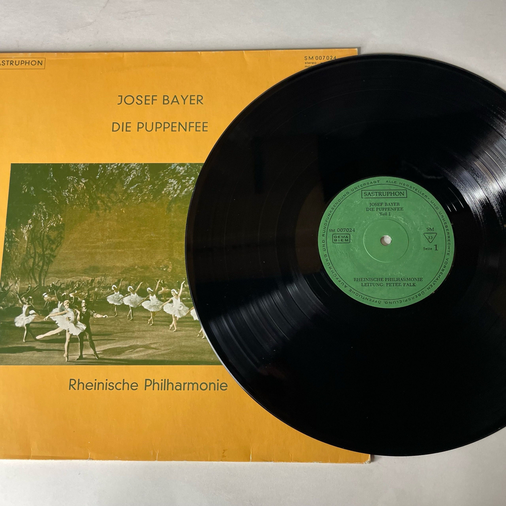 Винтажная виниловая пластинка LP Josef Bayer Йозеф Байер, Rheinische Philharmonie, Die Puppenfee Фея Кукол Балет (Германия 1984)