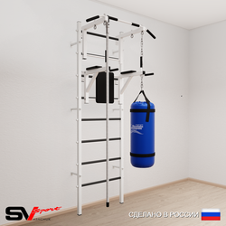 Шведская стенка Sv Sport усиленная 6702 (Турник стандарт/Брусья/Канат/Цепь/Мешок 22кг)