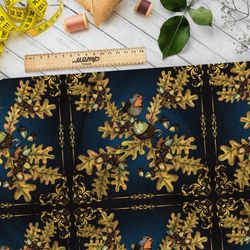Ткань оксфорд 600 желуди с листьями