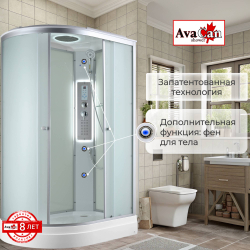 Душевая кабина AvaCan (АваКан) C2012R LED с низким поддоном, с ГМ, с электрикой и LED освещением, 120х80х215