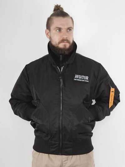 Куртка Бомбер - Aviator Apolloget (черная - black)
