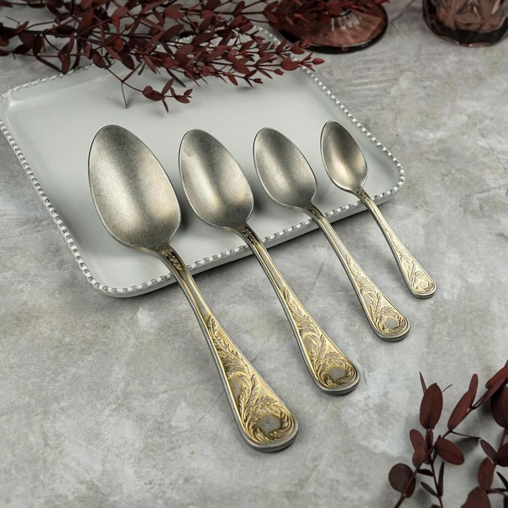 Ложка десертная 17,2 см матовая с золотом Lord Vintage Style P.L. Proff Cuisine [12]