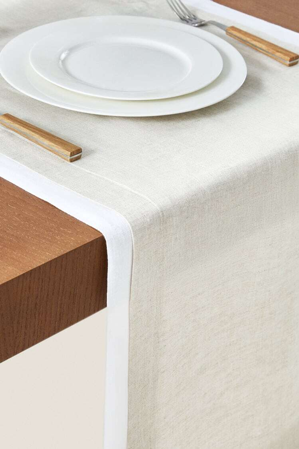 ZARA HOME ДВУХСЛОЙНАЯ НАСТОЛЬНАЯ ДОРОЖКА, ЭКРЮ