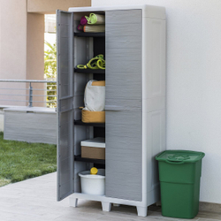 Уличный пластиковый шкаф Toomax Woody's XL Shelves Light Grey