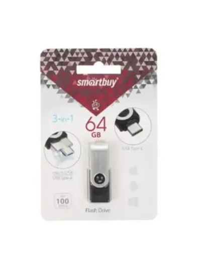 Память USB Flash 64 ГБ TRIO BLACK