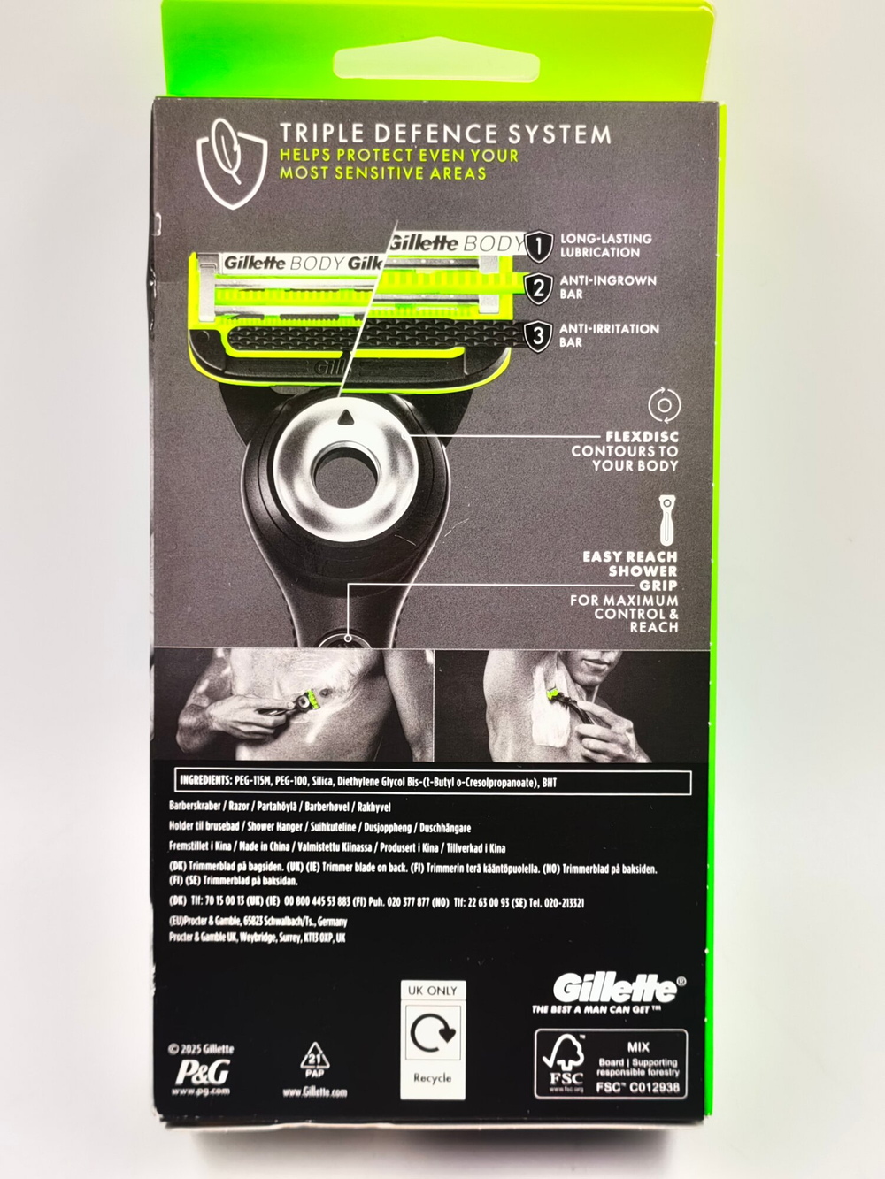 Бритвенный станок для тела Gillette Labs Body + Intimate с магнитным держателем для душа