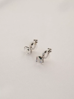 Клипсы Миражи с зелеными кристаллами Swarovski