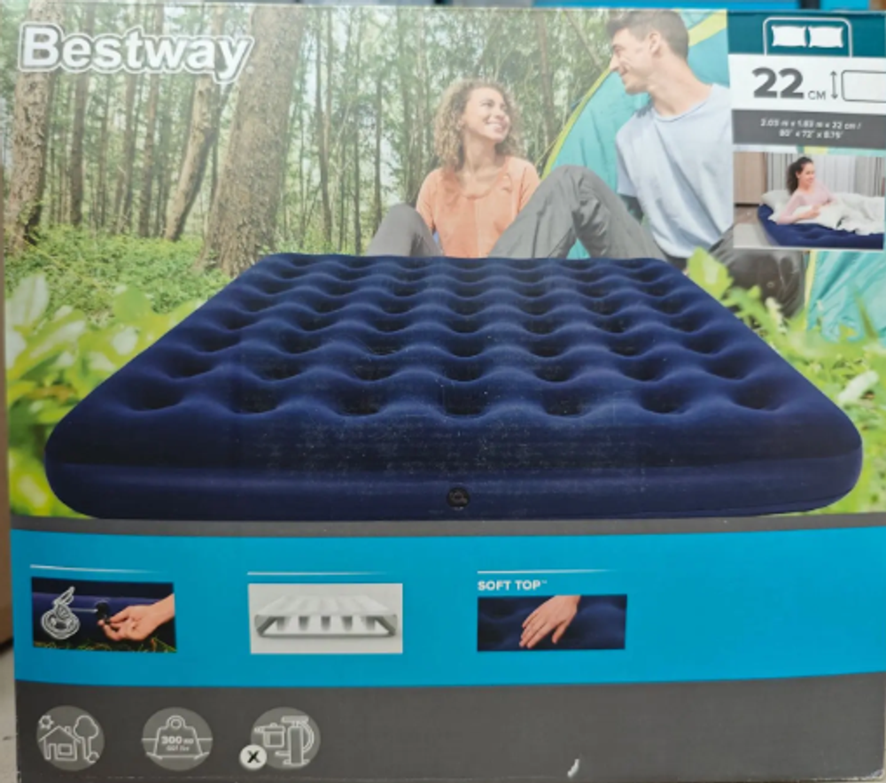 Матрас надувной 203 х 183 х 22 см, 67004 Bestway. Без насоса
