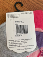Носки Moomin с изображением Муми-троллей Сноркмайд и Малышки Ми, размер 36-38, 2 шт./упаковка (из Финляндии)