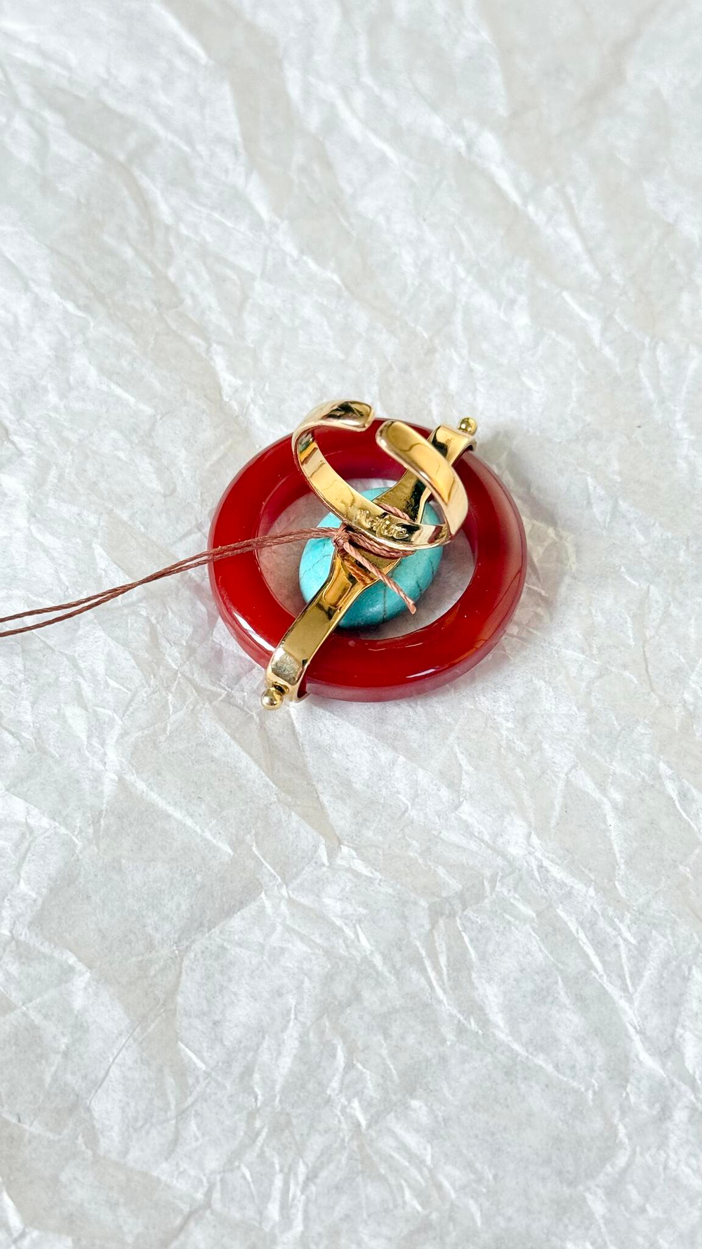 Кольцо Nature Bijoux, Surabaya, разъемное, с агатом и говлитом, NB25.2-19-25861 (коричневый)