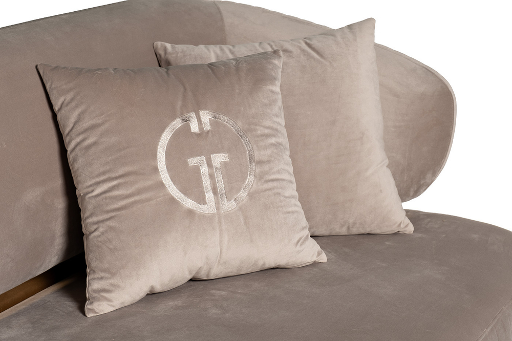Диван треxместный 86x88x225см Garda Decor Glarus велюровый серый