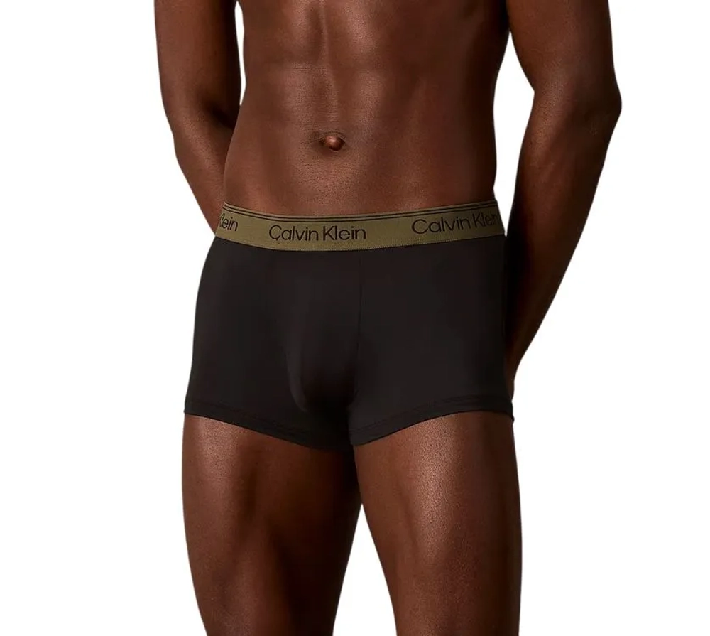 Мужские спортивные боксеры Calvin Klein Low Rise Trunk Microfiber Stretch 3P - black/bronze flash/olive night