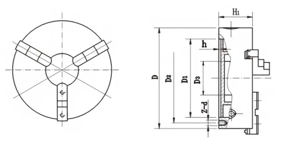 Трёхкулачковый токарный патрон OCM K11-250