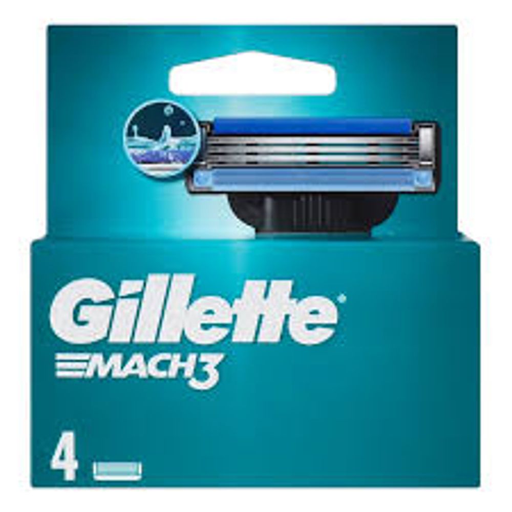 GILLETTE MACH3 Cменные кассеты для бритья 4шт