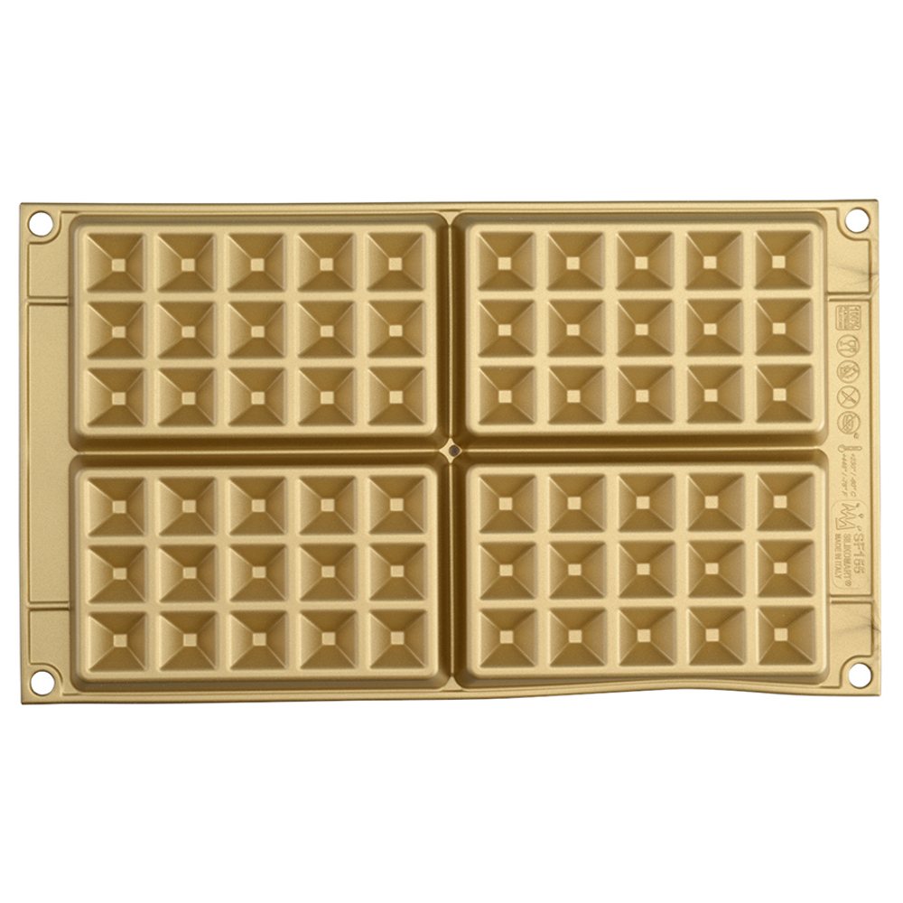 Форма для приготовления вафель waffel classic силиконовая золотая