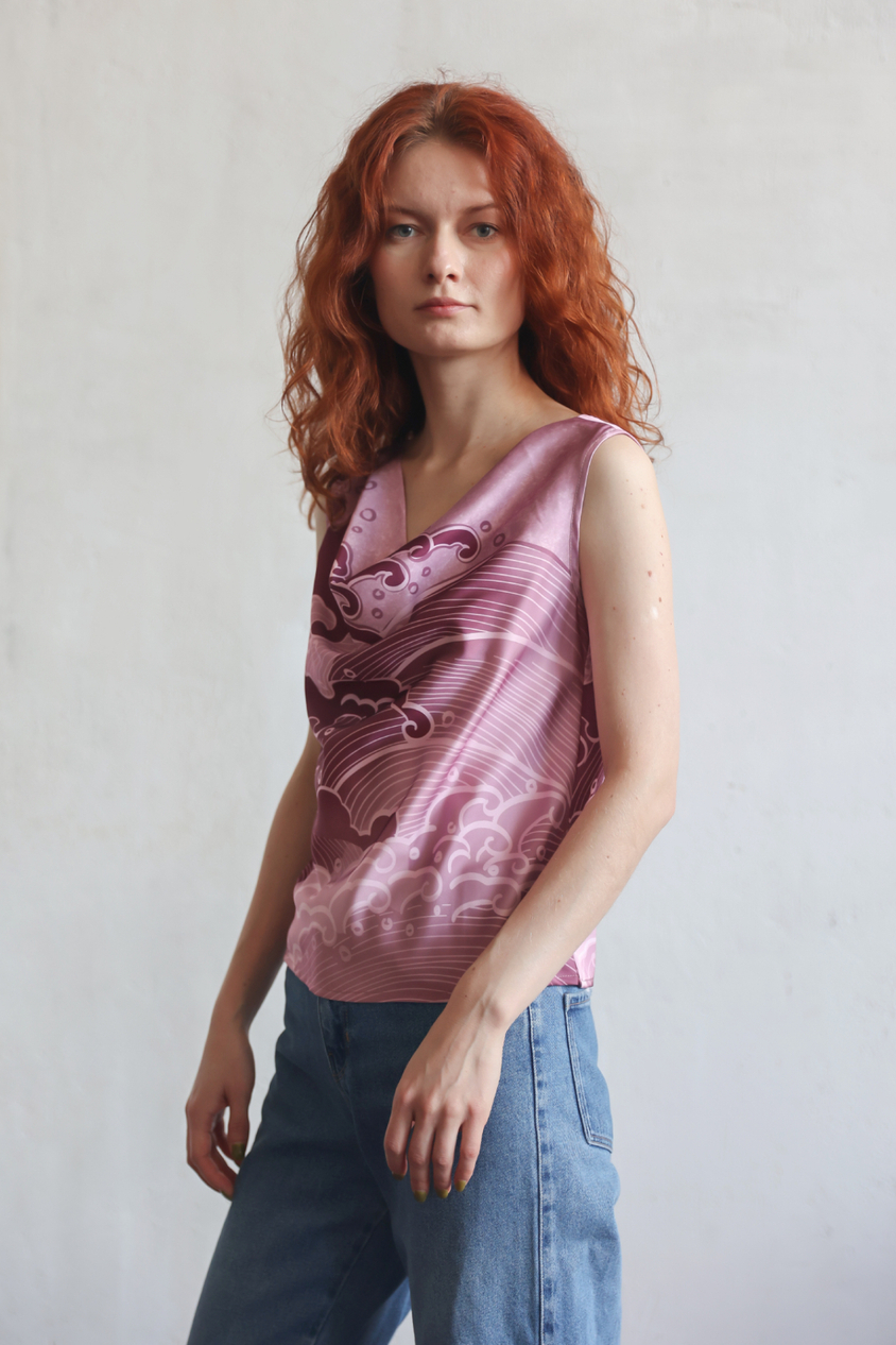 Блуза "Бетси. Пионы. Волны"
