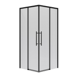 Душевое ограждение Niagara Nova NG-6830-34ВLACK (100х100х195) квадрат,черный матовый,двери раздвижные,стекло прозрачное,1 место