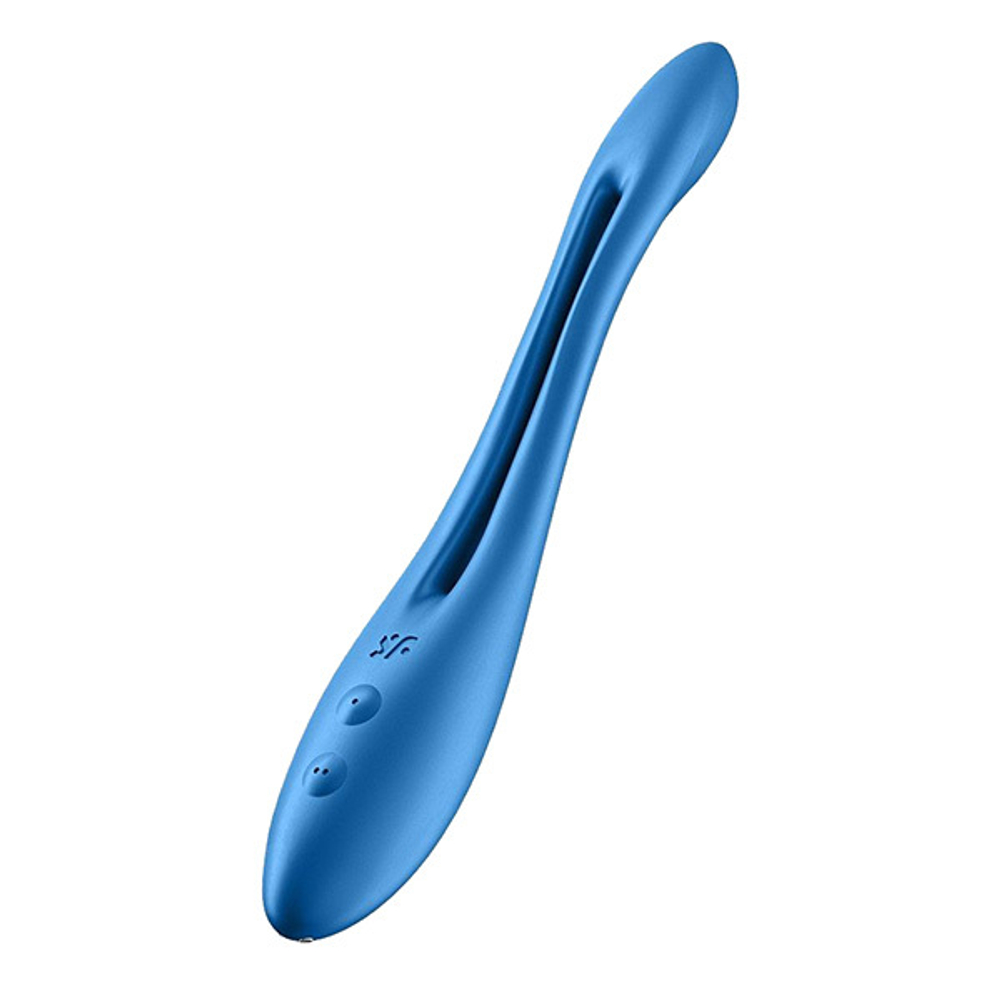 Синий многофункциональный вибратор для пар Satisfyer Elastic Game