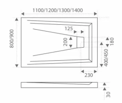 Душевая дверь в нишу Bas Galaxy WTW 120*198 c поддоном 3см 120*90