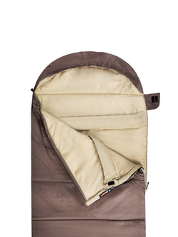 Спальный мешок Naturehike U250 с капюшоном, коричневый (NH20MSD07), молния справа