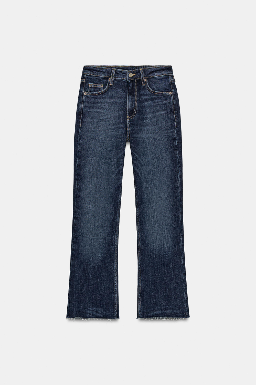 ДЖИНСЫ TRF CROPPED FLARE С ВЫСОКОЙ ПОСАДКОЙ И ПРИНТОМ В ГОРОШЕК — ZARA