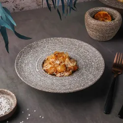 Тарелка глубокая 100 мл d 22 см h5 см для пасты Brown Untouched Taiga P.L. Proff Cuisine [1]